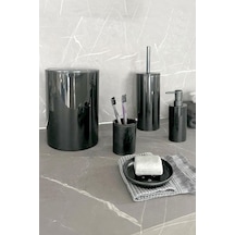 Primanova Flores 5'li Banyo Seti - Siyah Siyah