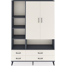 Arges Dolap 8 Raflı 4 Çekmeceli 2 Kapaklı 132x30x195 Antrasit-aytaşı/aytaşı Aytası/aytası