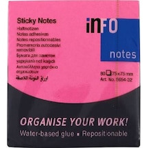 Info Notes 75x75 Fosfor Pembe Postit 80 Yp 565432