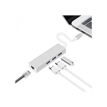 Type C To 3 Port Usb 3.0 Hub Çoklayıcı Ethernet Apple Uyumlu MacBook