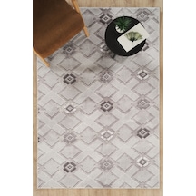 Villadia Home Textile Kaymaz Taban Modern Desen Halı Yolluk Leke Tutmaz Kolay Temizlenir Koridor Salon Yatak Mutfak Odası Vd4047gri Gri