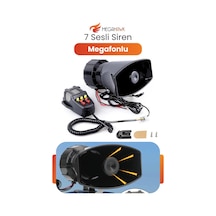 Araç İçi Siren Megafonlu 12v 7 Sesli Anonslu Siren Korna Seti Mikrofonlu