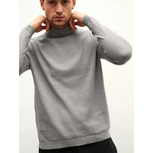 Modify İnce Temel Pamuklu Balıkçı Yaka Kazak 181382949 Gri