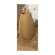 Modern Dekoratif Vazo Kahverengi 22 Cm Beyaz Beyaz