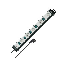 Brennenstuhl Premium-line, Teknik Çoklu Priz, Tek Tek Çalıştırılabilir Prizler 3 M Kablo İle, Renk: Siyah/açık Gri
