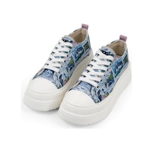 Kadın Vegan Mavi Kalın Taban Sneakers - Already Lost Tasarım Çok Renkli
