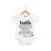 Babylimon Unisex Beyaz Doğumgünü Hediye Baba Bebek Zıbın Body Beyaz - 936542336 Beyaz