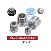 Paslanmaz Çelik Dişli Redüksiyon Busing Erkek-Dişi 316 Kalite (509322750)