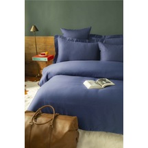 Issimo Simply Lacivert Saten Fitted Set 120x200/50x70(1)