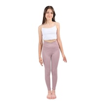 Erdem Kıds Kız Çocuk Yüksek Bel Kruvaze Kemer, Koşu, Yürüyüş, Casual, Spor, Atletik, Egzersiz, Fittness Tayt Lila Lila