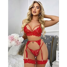 La Vıor Kadın Kırmızı Jartiyer Takımı Kırmızı