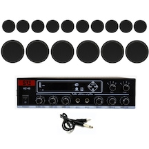 16 Lı Siyah Tavan Hoparlörlü Anfili Mağaza Müzik Sistemi