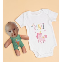Bitmeyenkartus Bk Kids Kişiye Özel Fotoğraflı Bebek Yastık Ve Bebek Body Zıbın H (550906007) Çok Renkli