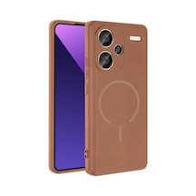 Xiaomi Redmi Note 13 Pro Plus 5g Kılıf Magsafe Destekli Kamera Korumalı Yumuşak Silikon Pazarplus Kahverengi