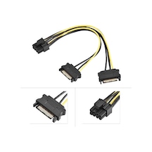 Vga Power Kablo 2X Sata To 8 Pin 6+2 Pci-Ex Ekran Kartı Kablosu