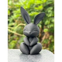 Modern Tavşan Heykeli Hediyelik Masaüstü Natural Malzeme Dekoru 14cm