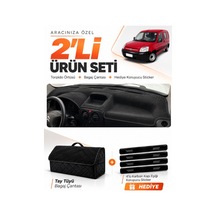 Cıtroen Berlıngo M59 2002-2008 Uyumlu Torpido Örtüsü + Tay Tüyü Bagaj Çantası Seti - Siyah