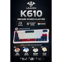 K610 Kablolu Kırmızı Switch Mekanik Oyuncu Klavyesi-61 Tuş Rgb-hot Swap
