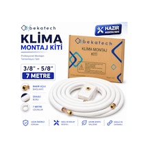 Boru Klima Montaj Seti Alüminyum Bakır Uçlu 3/8-3/4 7 Mt Beyaz
