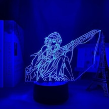 Goldenqian Guilty Crown Inori Yuzuriha 3d Lamba Yatak Odası Dekoratif Gece Lambası Doğum Günü Hediyesi Odası Masa Led Işık Anime Guilty Crown Juı7ce Siyah