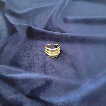 Altın Işıltı Kadın Çelik Yüzük Gold