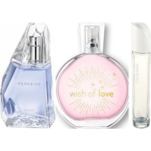 Avon Perceive Kadın Parfüm EDP 50 ML + Pur Blanca Kadın Parfüm EDT 50 ML + Wish of Love Kadın Parfüm EDT 50 ML