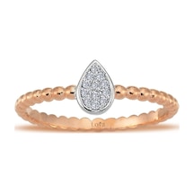 Lova Pırlanta Taşlı Damla Yüzük - 1010286