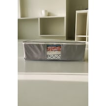 5 Adet Gri Pencereli Kıyafet Saklama Yatak Baza Altı Düzenleyici Çok Amaçlı Hurç 64 X 45 X 22 Cm