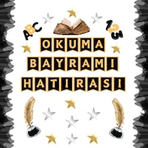 Okuma Bayramı Pano Süsü Okuma Bayramı Hatırası Yazılı Siyah - S