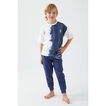 U.S. Polo Assn. 1339 Garson İntense Creams Erkek Çocuk Kısa Kol Pijama Takım 001