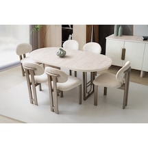 Zen Mdf Masa + 6 Sandalye Aytaşı