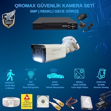 1 Kameralı Set - Yapay Zeka Özellikli Gece Renkli Gösteren 5 Mp Sony Lensli 8 Warm Ledli Fullhd Güvenlik Kamerası Seti 3404w