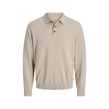 Jack & Jones Jjebasıc Knıt Ls Polo Sn Bej