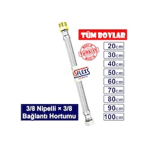Asflexs 3/8 Nipelli×3/8 Paslanmaz Çelik Flex Hortum Bağlantı Hortumu