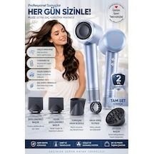 Pluzz X116 Ultra İyonlu Saç Kurutma Makinesi Ultra Sessiz Ve Hızlı Kurutma Mavi - 583112861