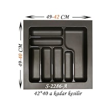 Starax S-2286-A Çekmece İçi Plastik Kaşıklık Antibakteriyel 49 x 49 CM 7 Göz 55 CM Modül Antrasit