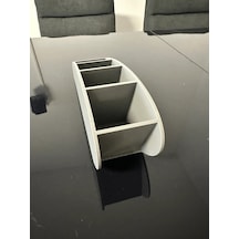Bezos 3d Baskı Beş Bölmeli Kumanda Standı Modern Masaüstü Kumanda Organizeri Sehpa Ve Koltuk Yanı Düzenleyici Gri Bzs01