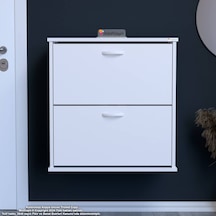 Modilayn Umay Asma Antre 72 X 74 X 25,5 Cm Lik 2 Düşer Kapak 4 Göz Bölmeli Ayakkabılık Beyaz