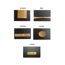 VİSAM SİYAH GOLD BASMA BUTONU PANELİ Altın - Siyah