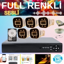 Gerçek 5 Mp 5 Kameralı Gece Renkli Sesli 1 Tb Hdd Dahil Ahd Güvenlik Seti - St100055