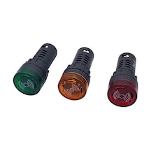 Hatfon Siren Işıklı Flaşör Buzzer Yeşil Led Ad16-22Sm 24V Dc 22Mm Çap