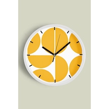 Soyut Tasarım Modern Duvar Saati - 42cm - Önü Camlı Beyaz Kasa - Sessiz Mekanizma-jh0114 Beyaz