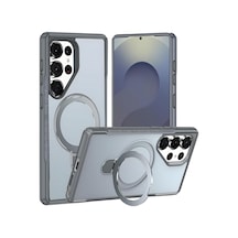Mag-military Samsung Galaxy S25 Ultra İçin Kılıf Katlanabilir Halka Stantlı Magsafe İle Uyumlu S25 Ultra Kılıfı Pc+tpu Hybrid Tasarım Güçlü Manyetikli Samsung S25 Ultra Kılıf Gri Çok Renkli