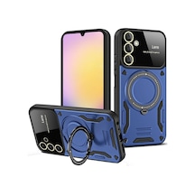 Samsung Galaxy Uyumlu A54 5g Kılıf Joy Lens Standlı Kapak - Lacivert İtdark39081