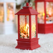 Shineyee Büyük Boy Kırmızı Noel Baba Figürü, Plastik Makyajlı Retro Lamba, Noel Dekorasyonu Ve Masaüstü Aydınlatıcı, 3 Aaa Pil Gereklidir Pil Dahil Değil Diğer