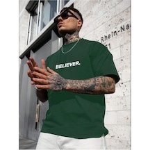 Altamira Erkek Believer Baskılı Oversize T-shirt 001