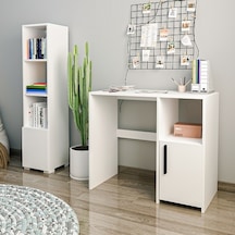 Çalışma Masası Ve Kitaplık Set Kutay Beyaz Çalışma Masası Ve Kitaplık Set Kutay Beyaz