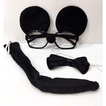 Mickey Mouse Gözlüğü Papyonu Kuyruğu Seti - Zmff-53750 Renkli