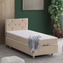 Glamis Tek Kişilik Baza Başlık Letto Yatak Seti - Bej 120 x 200