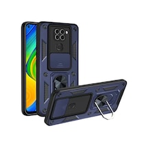 Xiaomi Redmi Note 9 4g Kılıf Pars Lens Yüzüklü Silikon - Lacivert Standart